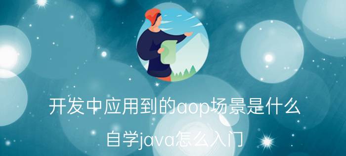 开发中应用到的aop场景是什么 自学java怎么入门？